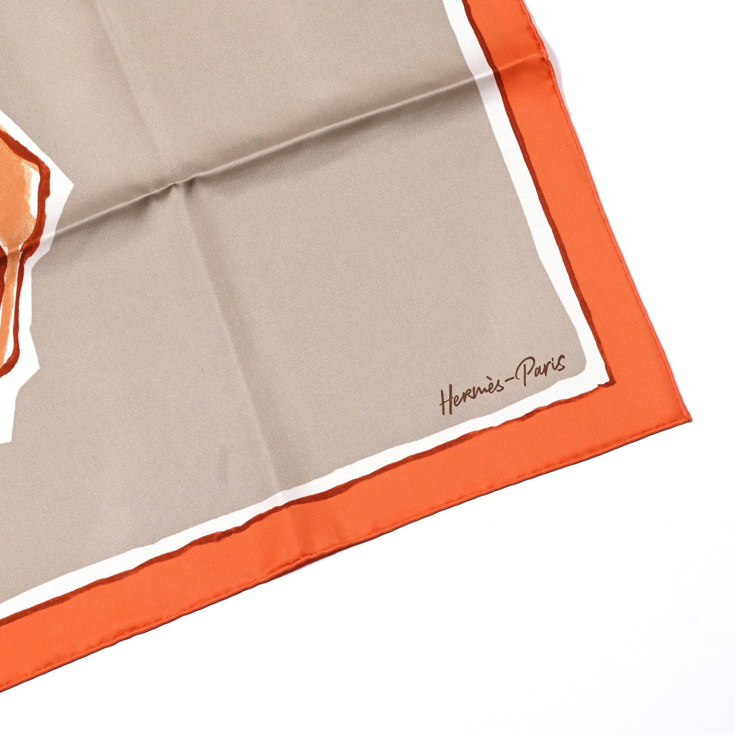 Hermes Silk Libre Comme Pegase Scarf 90 Orange Beige Fauve 2 of 5