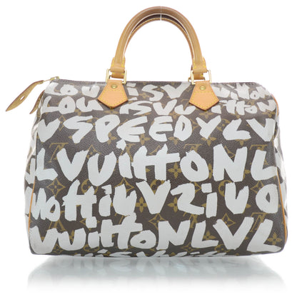 Louis Vuitton Monogram Graffiti Speedy 30 Silver 3 of 10