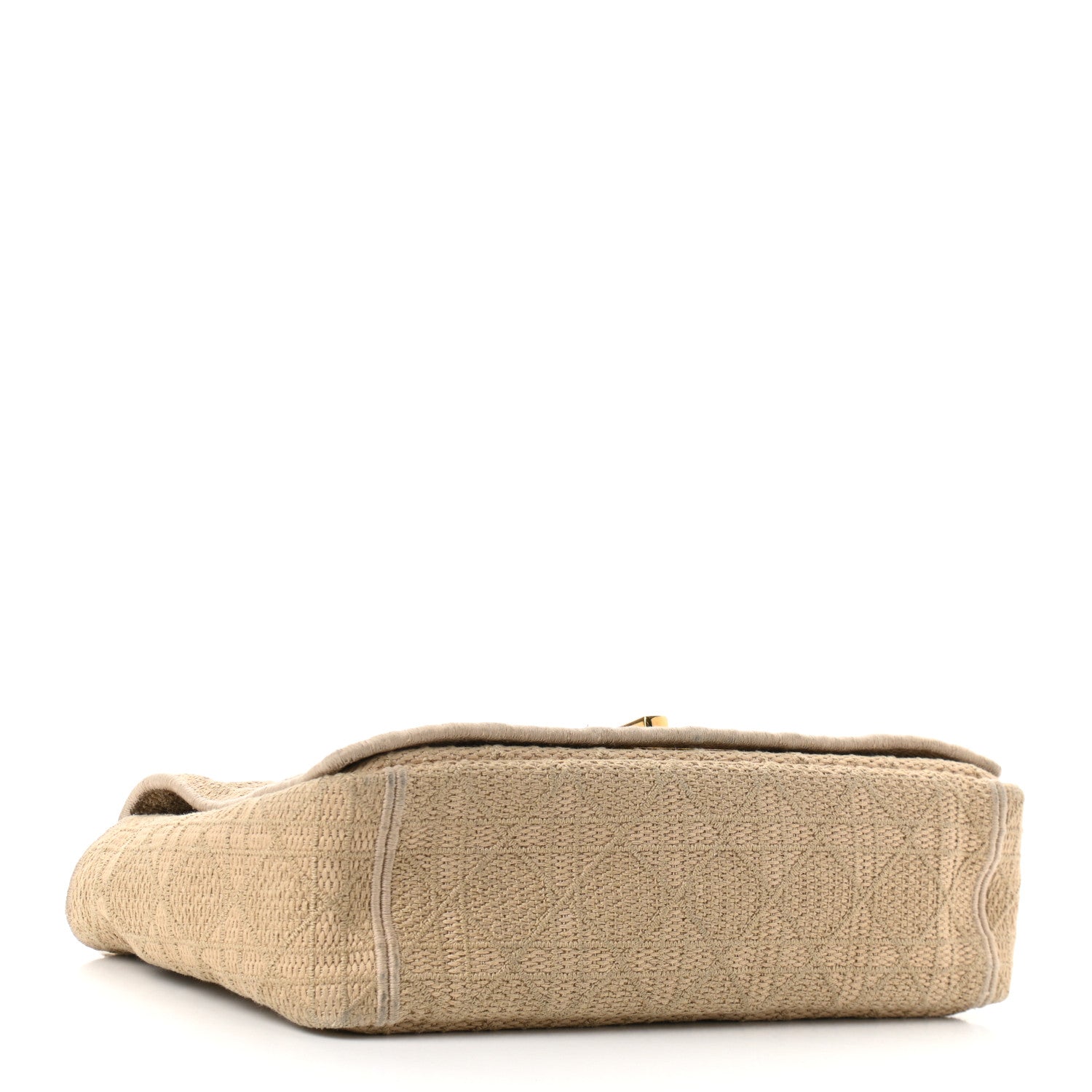 Christian Dior Canvas Embroidered Cannage Large Caro Bag Beige 4 of 9