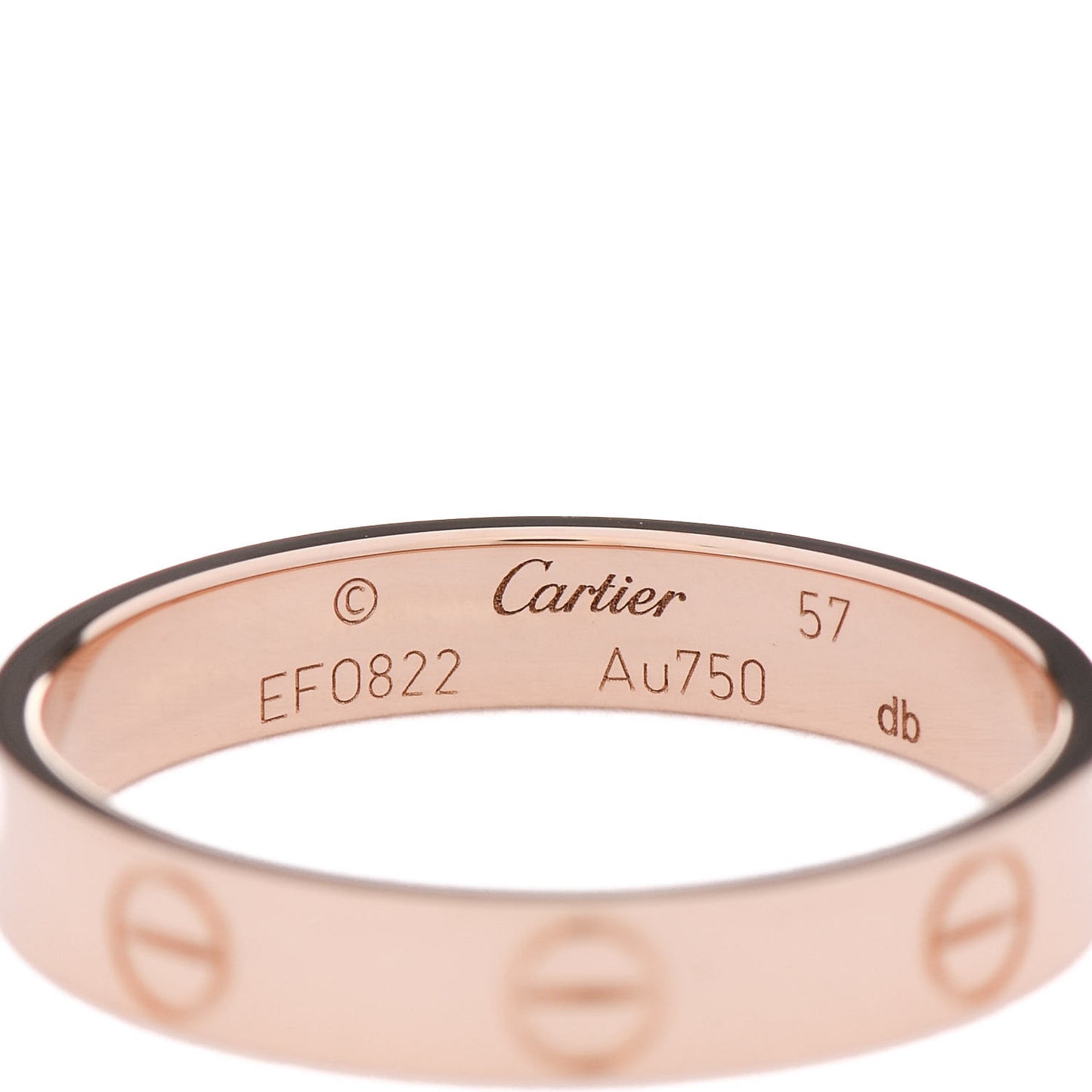 18K Pink Gold 3.5mm LOVE Wedding Band Ring 57 8