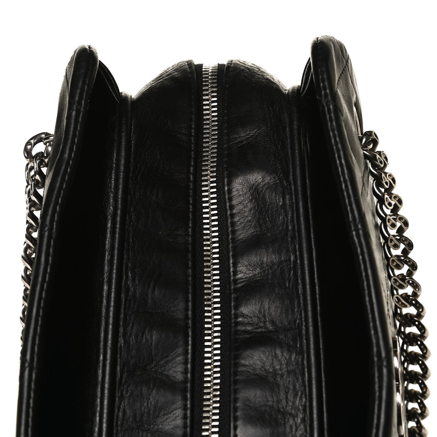 Lambskin Bijoux Chain Shopping Tote Black
