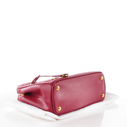 Prada Saffiano Mini Galleria Double Zip Tote Cerise 6 of 11