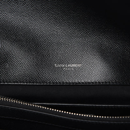 Saint Laurent Grain De Poudre Medium West Hollywood Monogram Fold-Over Black 6 of 14