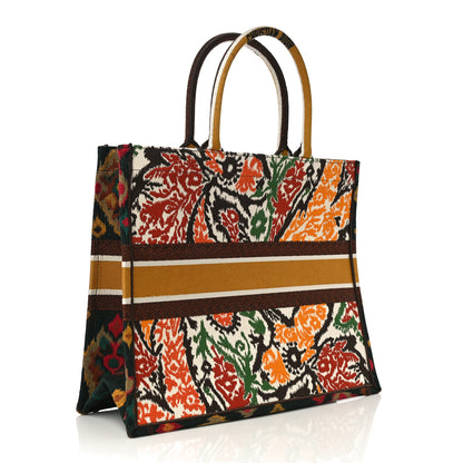 Christian Dior Canvas Embroidered Large Paisley Book Tote Multicolor 3 of 10