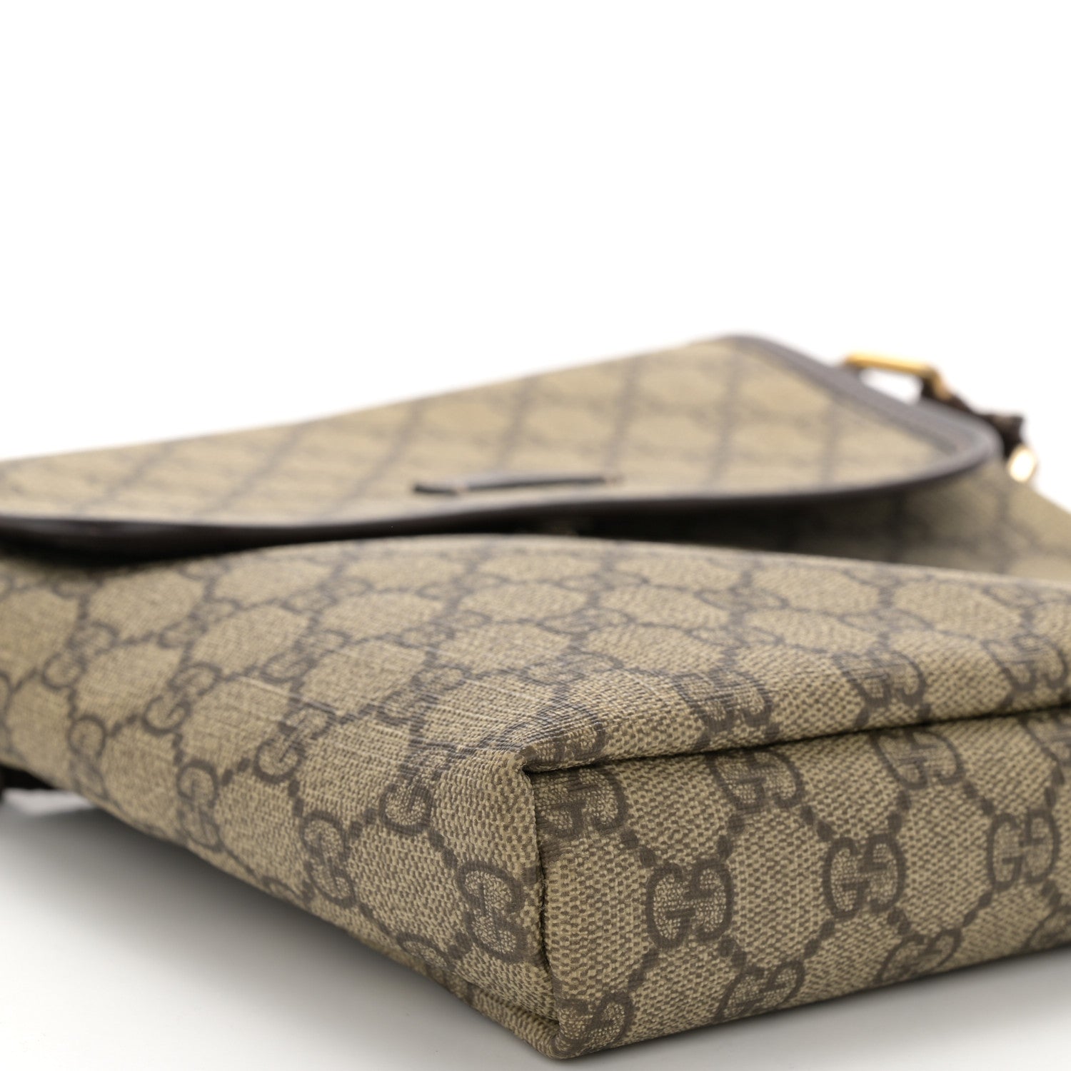 Gucci GG Plus Monogram Small Flap Messenger Bag Beige Dark Brown 10 of 12