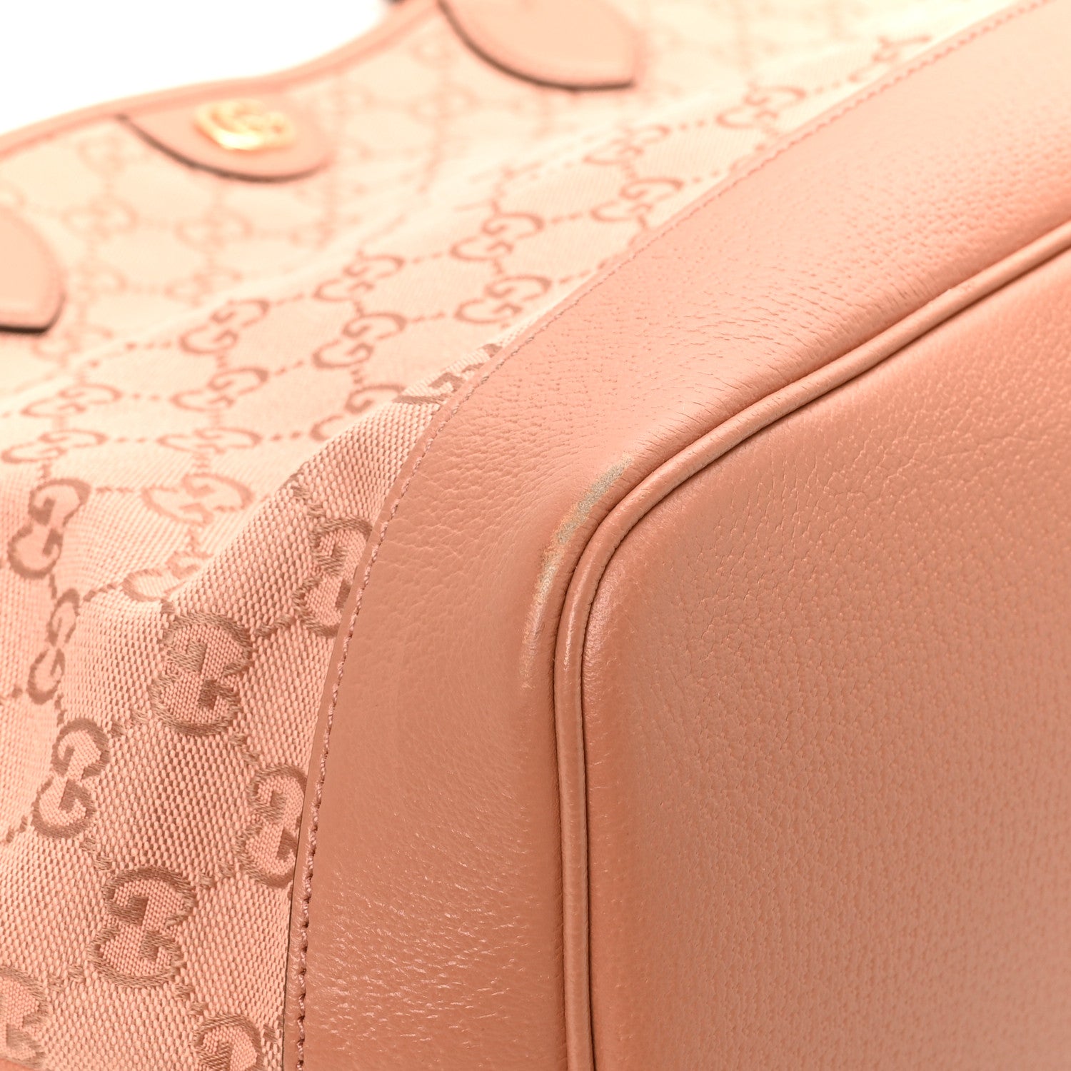 Gucci Monogram Textured Dollar Calfskin Large Ophidia Shopping Tote Cloche Rose Pink 12 of 13