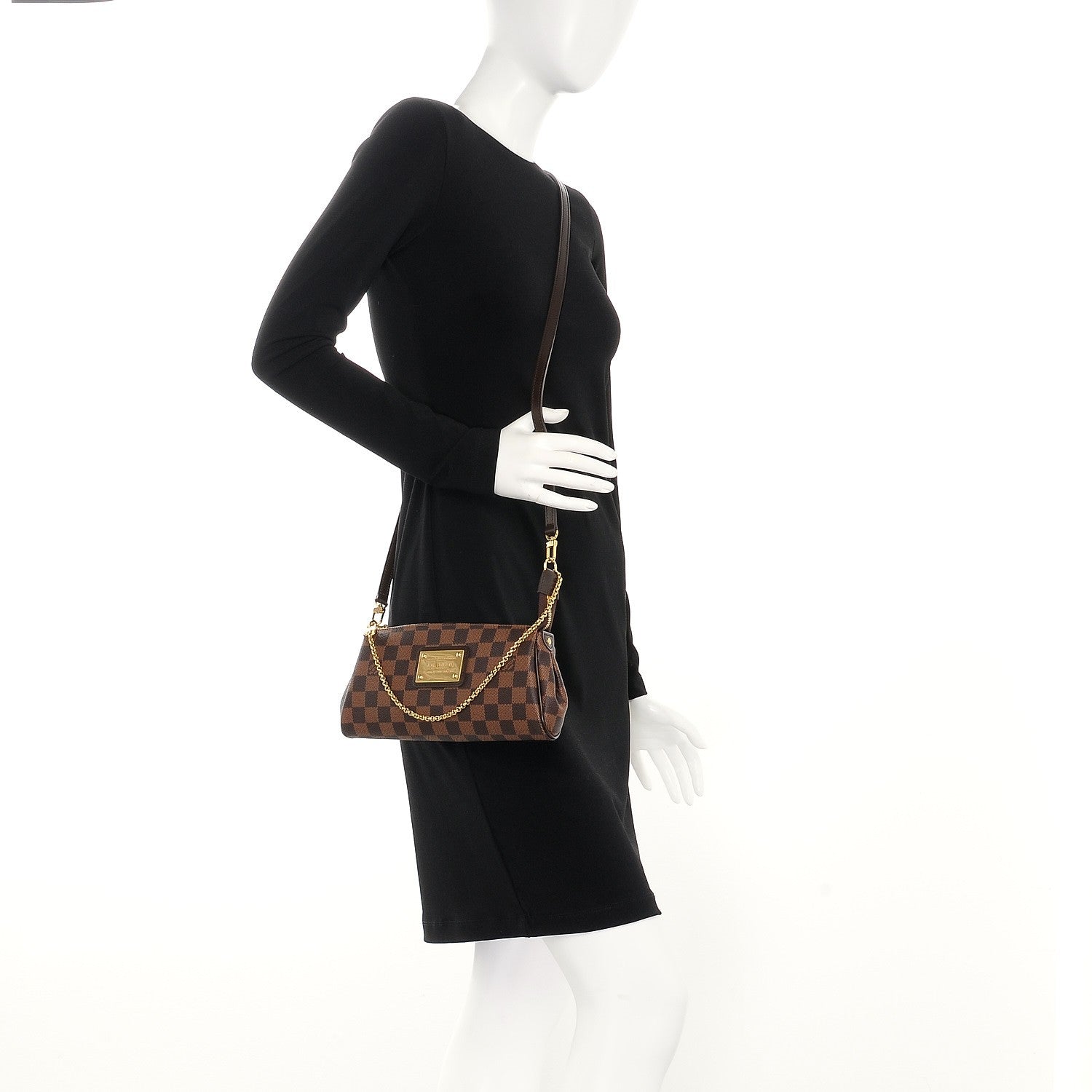 Louis Vuitton Damier Ebene Eva Clutch 2 of 8