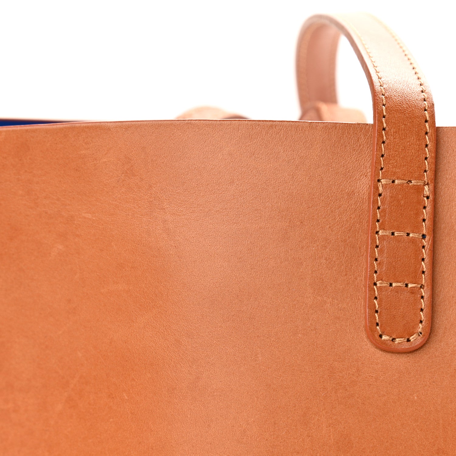 Mansur Gavriel Vegetable Tanned Calfskin Large Shopping Bag Camello Blue 14 of 16