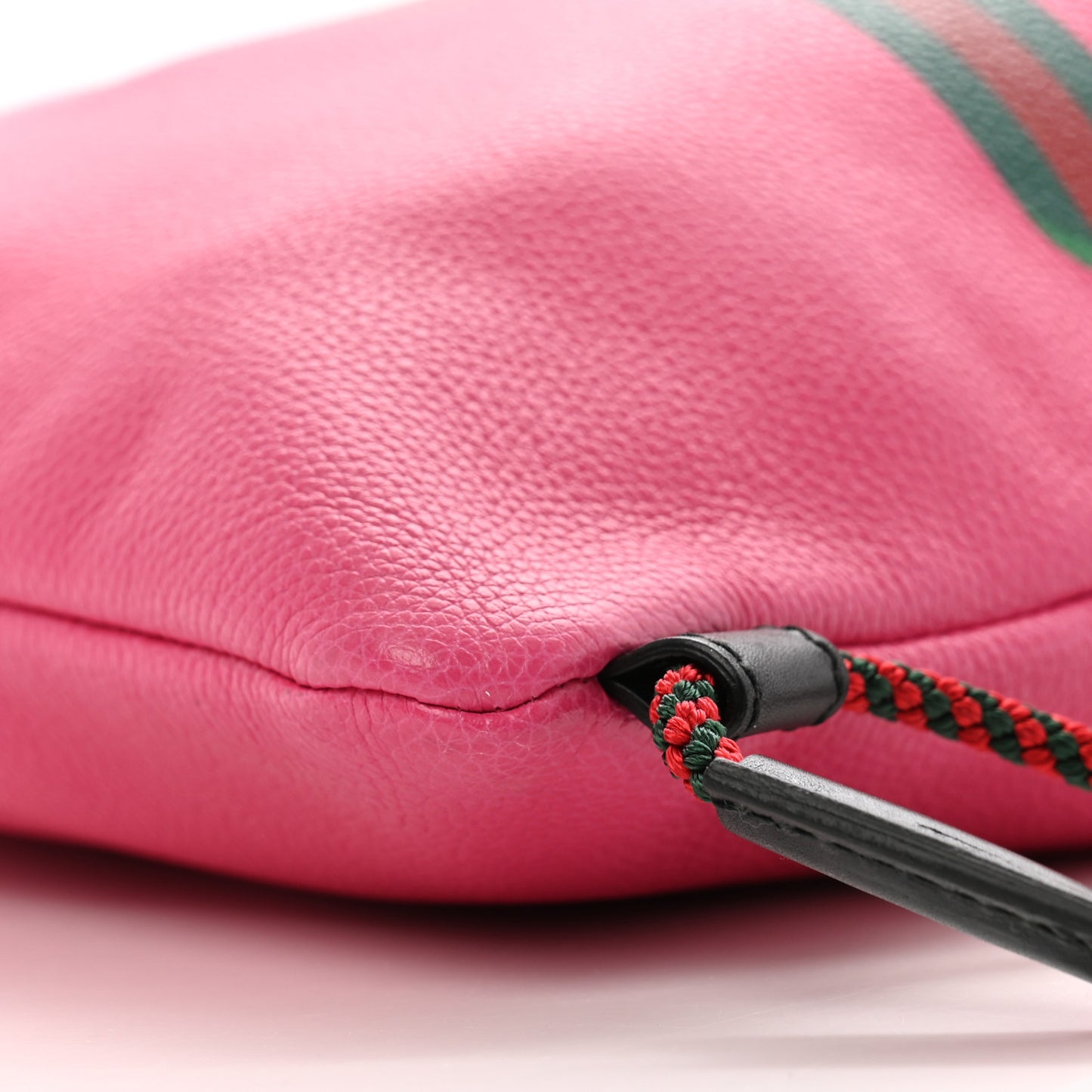 Grained Calfskin Logo Drawstring Backpack Box Pink Green Black