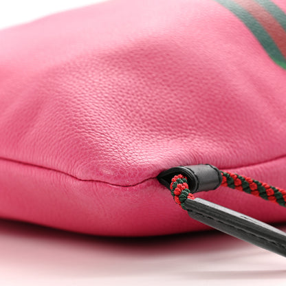 Gucci Grained Calfskin Logo Drawstring Backpack Box Pink Green Black 11 of 11
