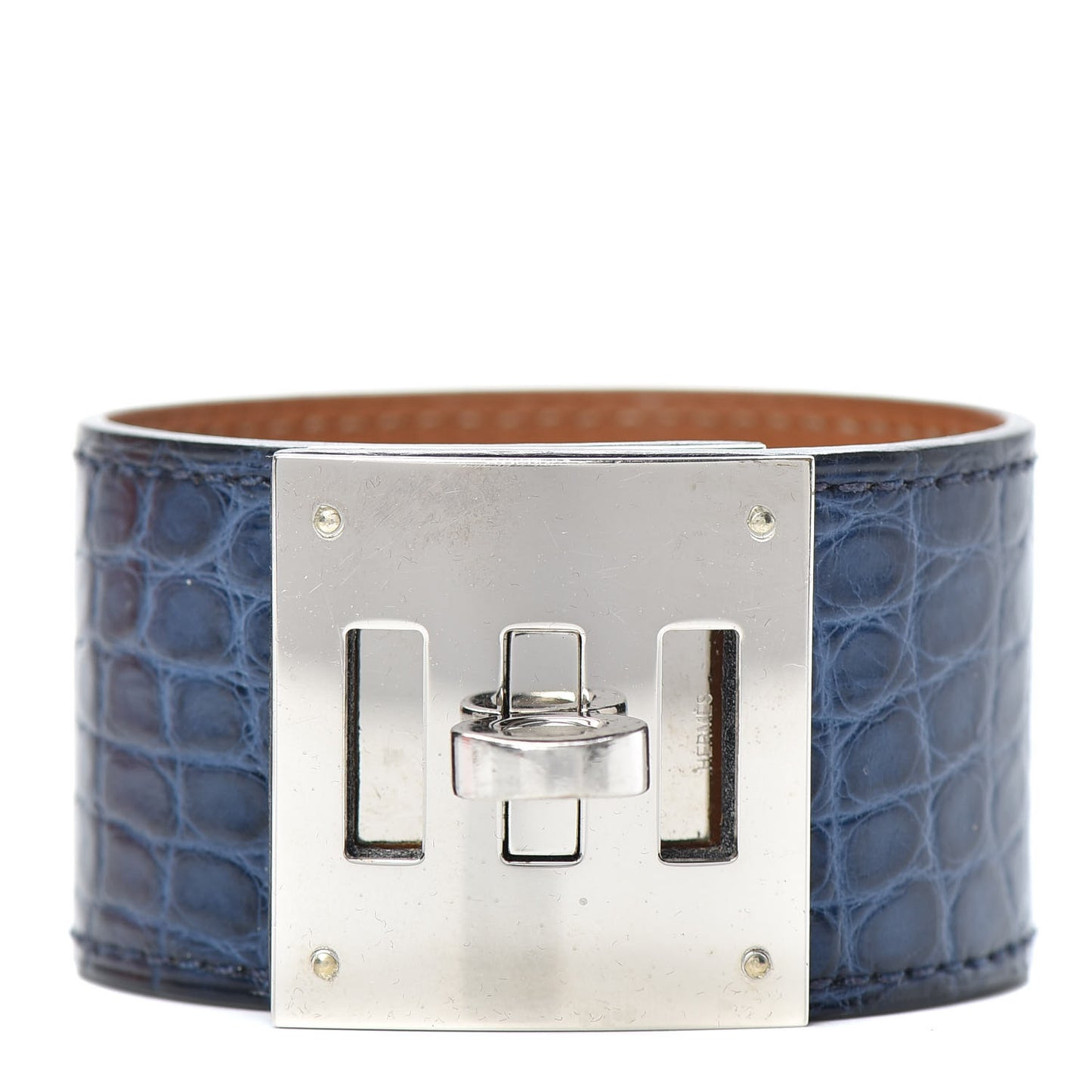 Matte Alligator Kelly Dog Bracelet T2 Bleu De Malte