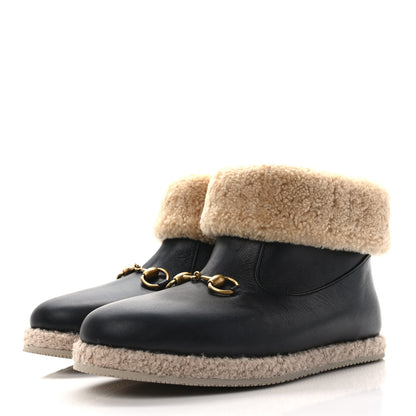 Gucci Calfskin Wool Womens Fria Horsebit Ankle Boots 40 Black Butterscotch 3 of 8