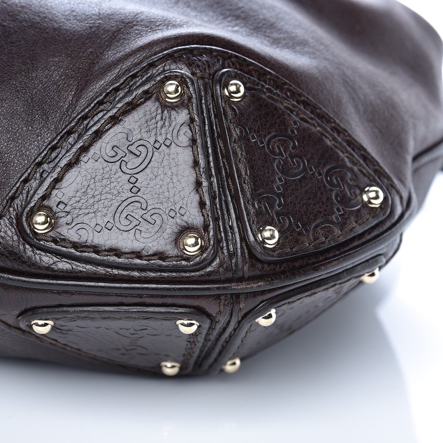 Gucci Calfskin Large Indy Top Handle Hobo Dark Brown 10 of 12