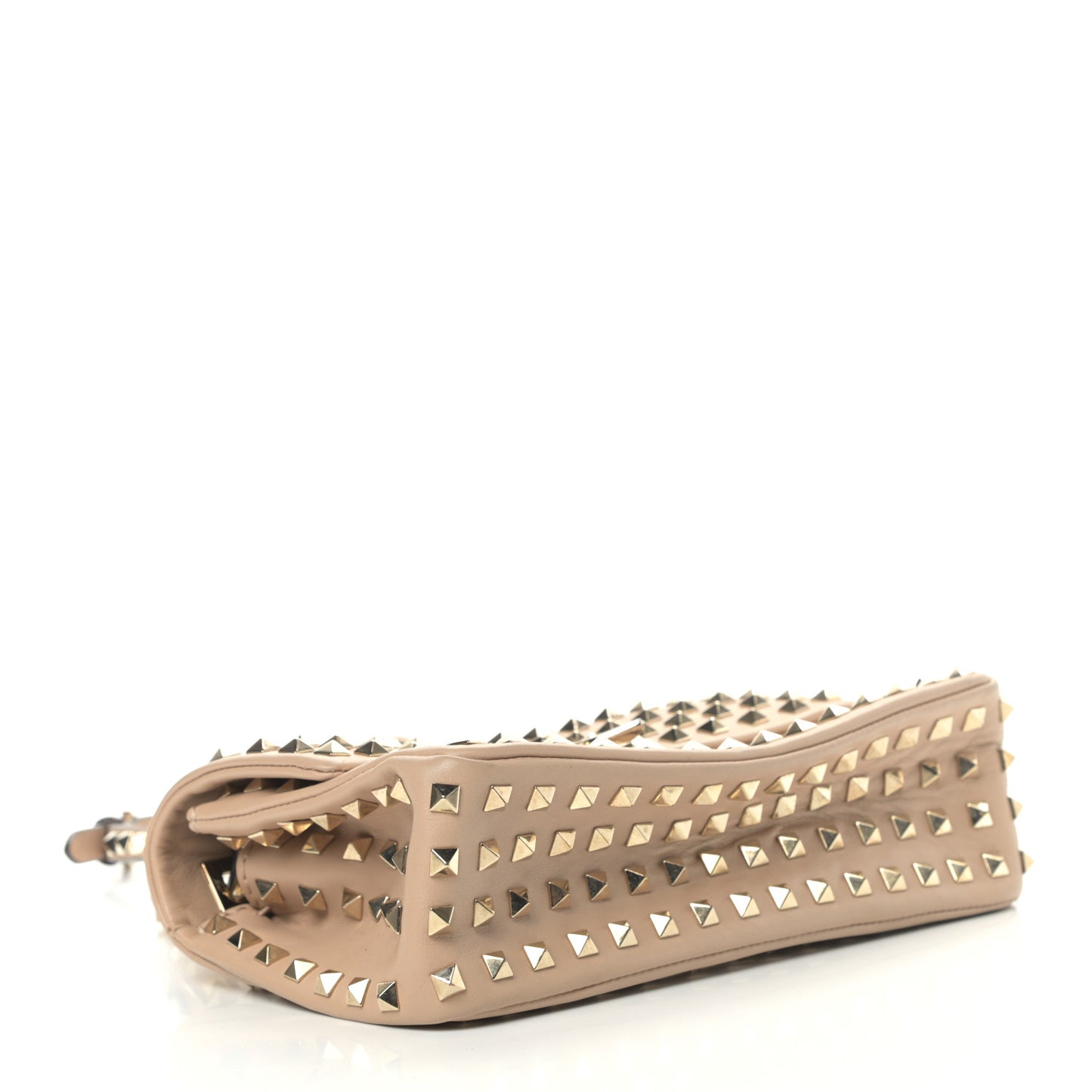 Vitello Medium Rockstud All Over Shoulder Bag Beige