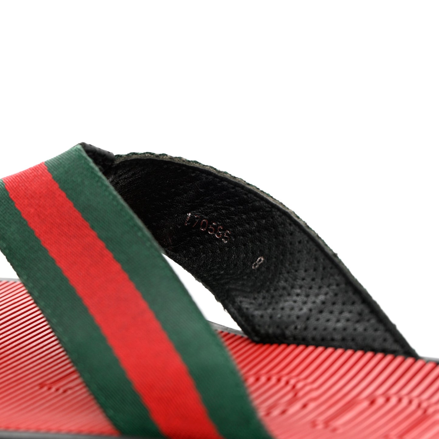 Nylon Calfskin Web Mens Thong Sandals 8 Green Red