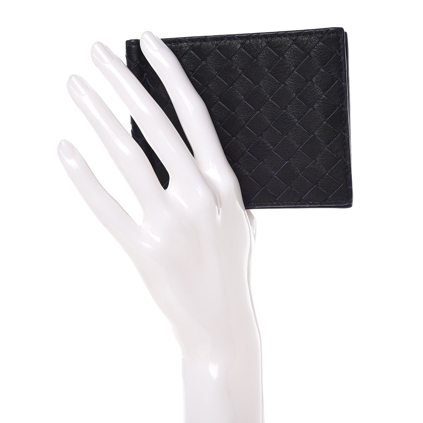 Nappa Intrecciato Bi-Fold Wallet Blue