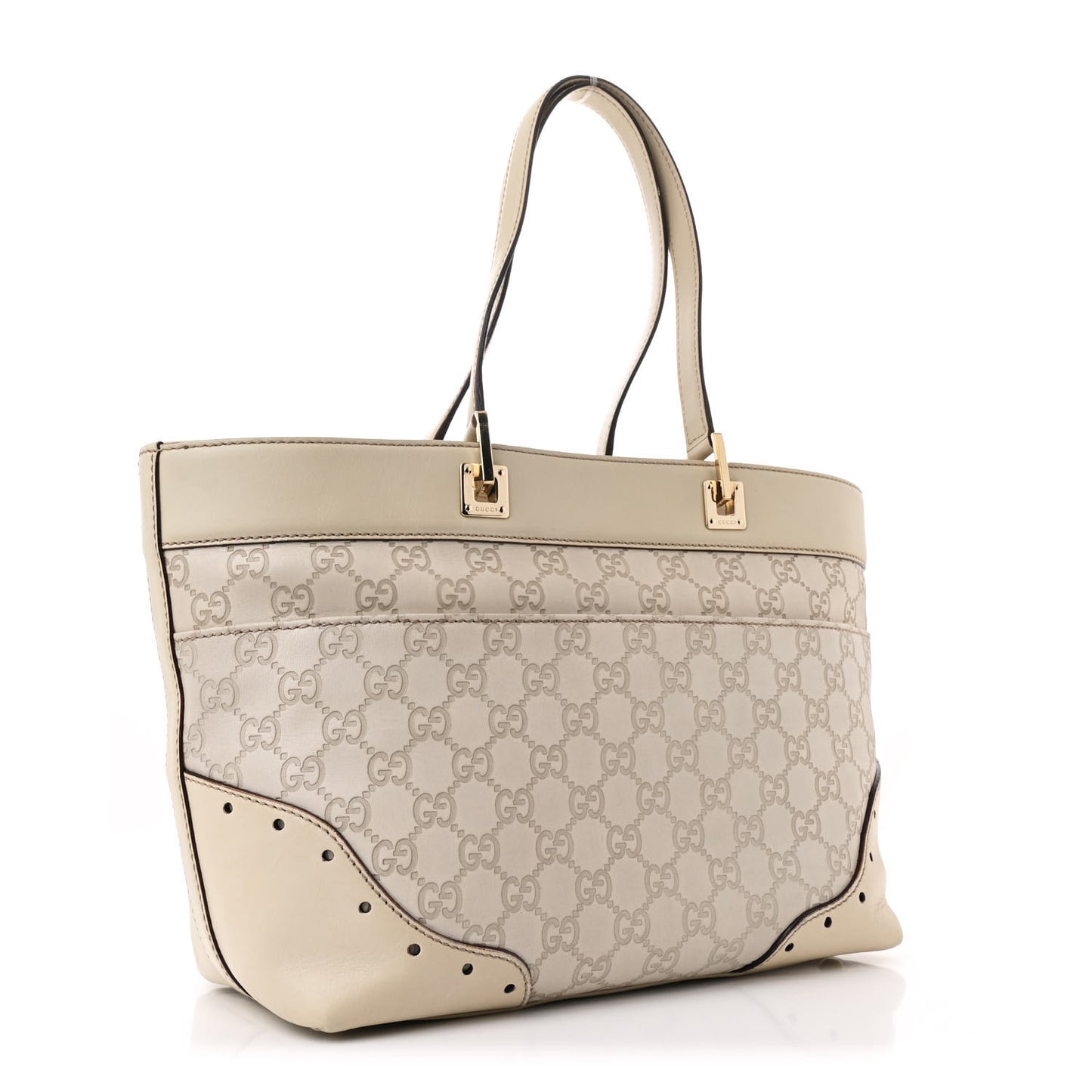 Guccissima Large Punch Tote Ivory