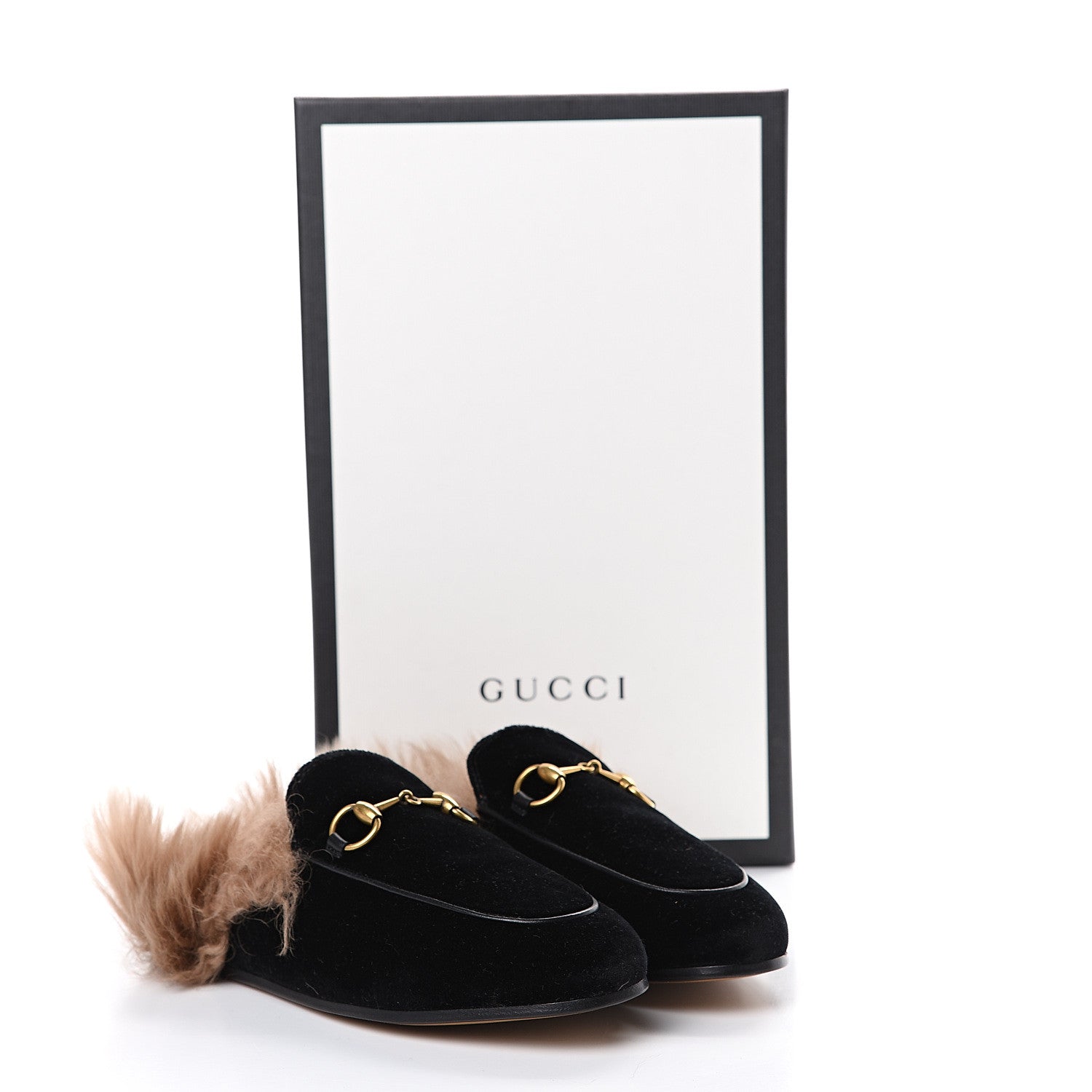 Gucci Velvet Fur Womens Princetown Slippers 35.5 Black 8 of 8