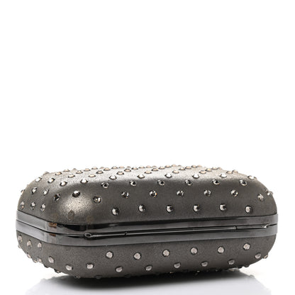Jimmy Choo Crystal Embellished Suede Cloud Clutch Grey 3 of 7