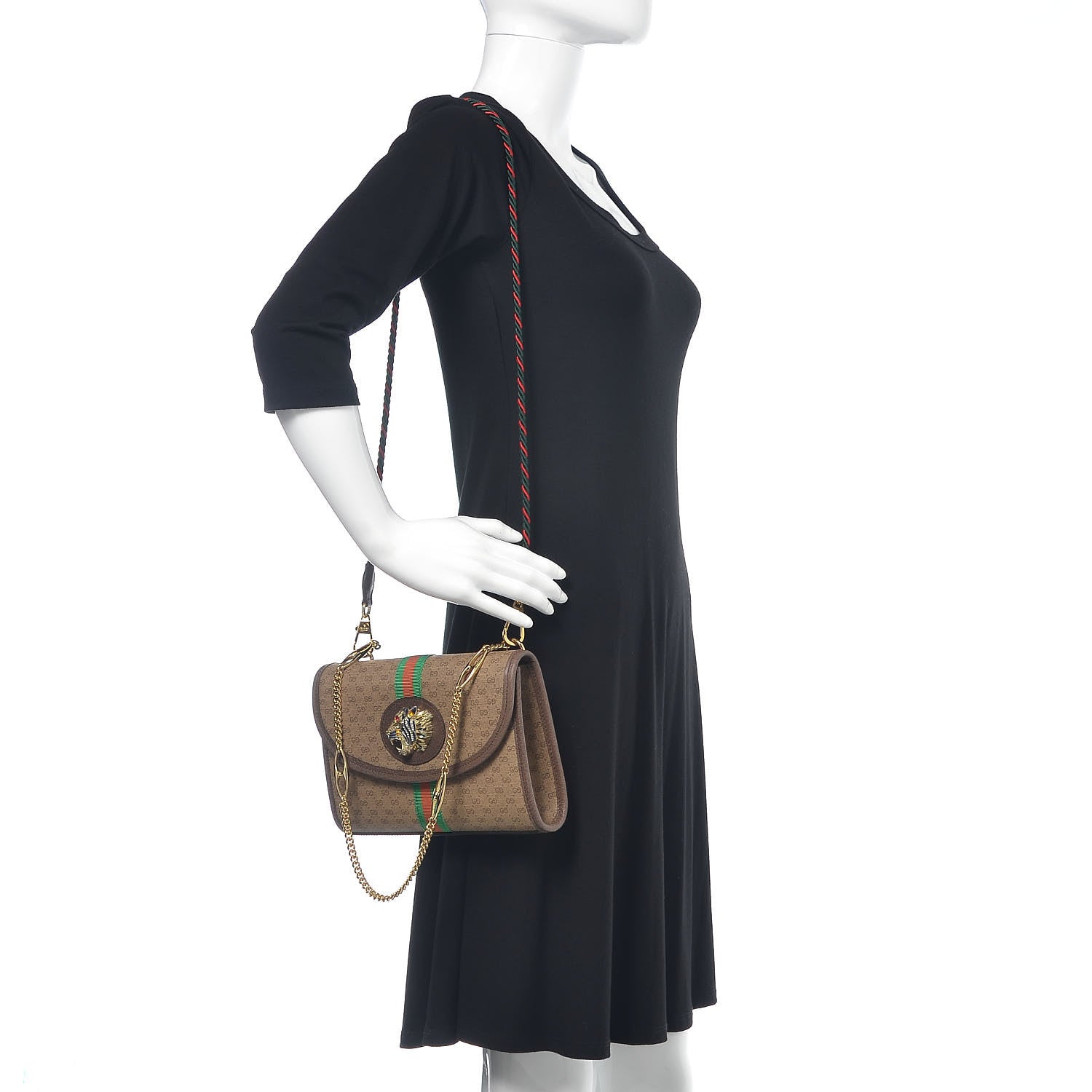 Gucci Mini Vintage GG Supreme Monogram Web Small Rajah Slim Flap Shoulder Bag Beige New Acero 2 of 10