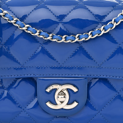 Chanel Patent Quilted Small Coco Shine Flap Blue 8 of 10