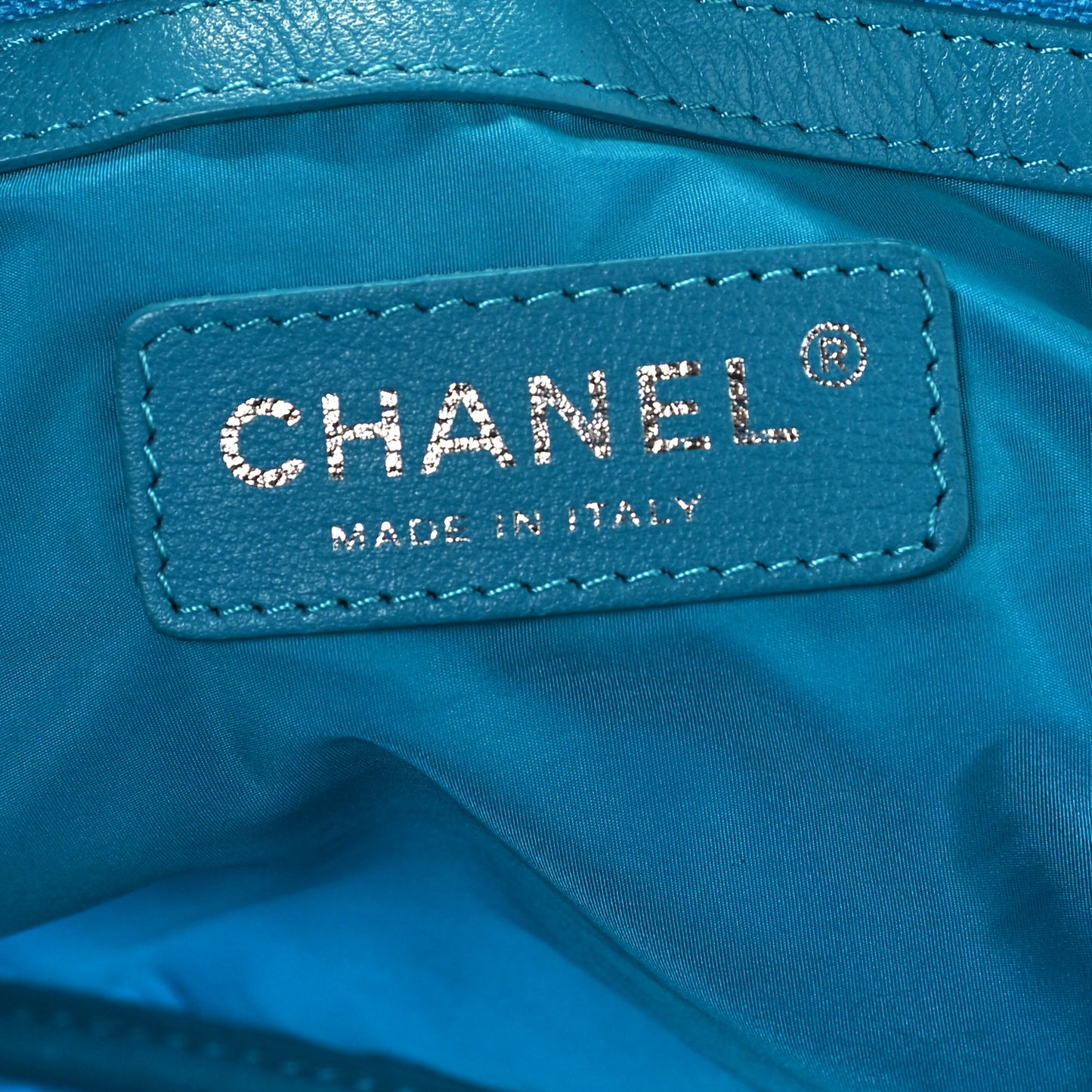 Nylon Vertical Quilted Jumbo Flap Turquoise