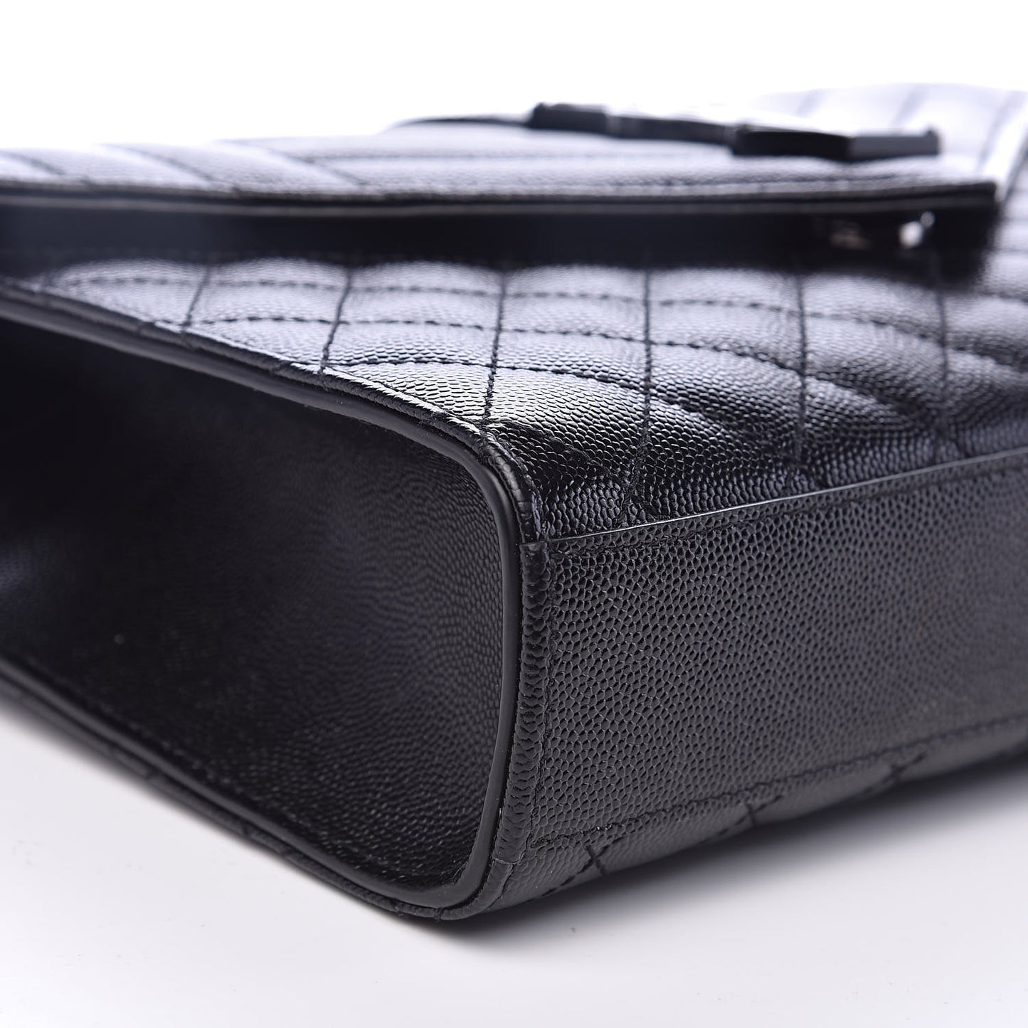 Grain De Poudre Textured Mixed Matelasse Triquilt Medium Monogram Satchel Black