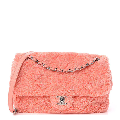 Chanel Mixed Fibers Quilted Jumbo Flap Orange 1 of 10