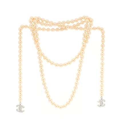 Chanel Pearl CC Long Necklace Silver 3 of 6