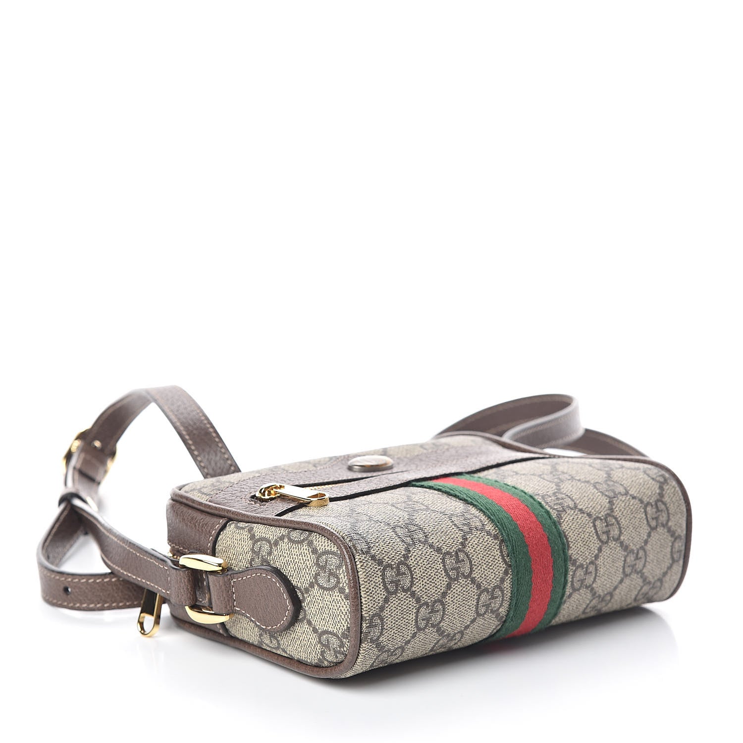 Gucci GG Supreme Monogram Web Mini Ophidia Shoulder Bag Brown 4 of 8