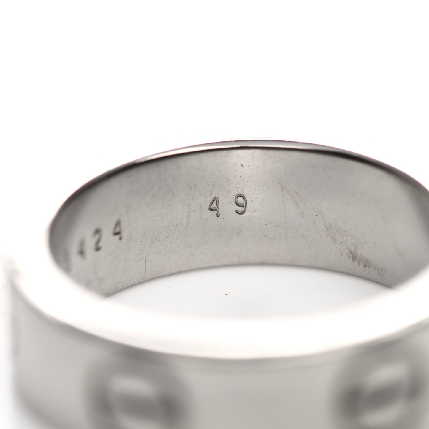 18K White Gold 5.5mm LOVE Ring 49 4.75