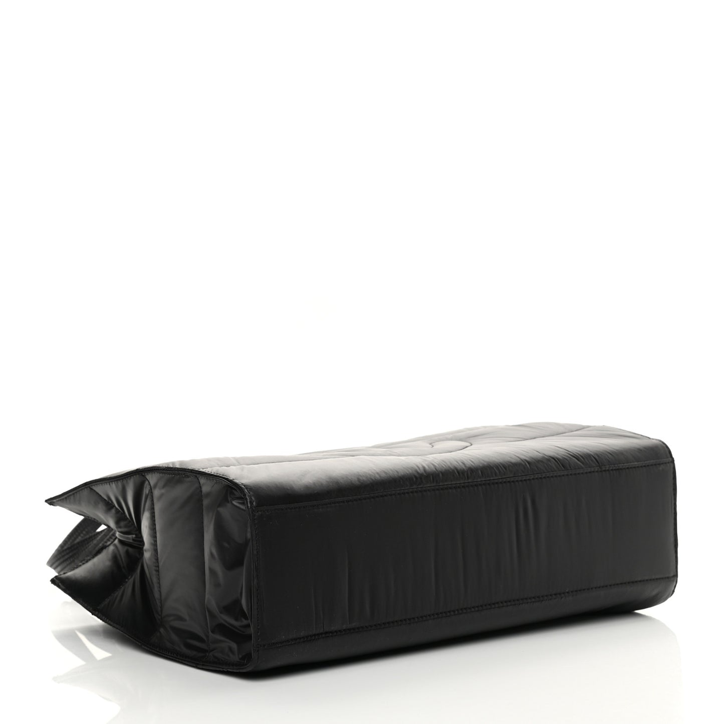 Nylon Medium Puff Shopping Bag Black