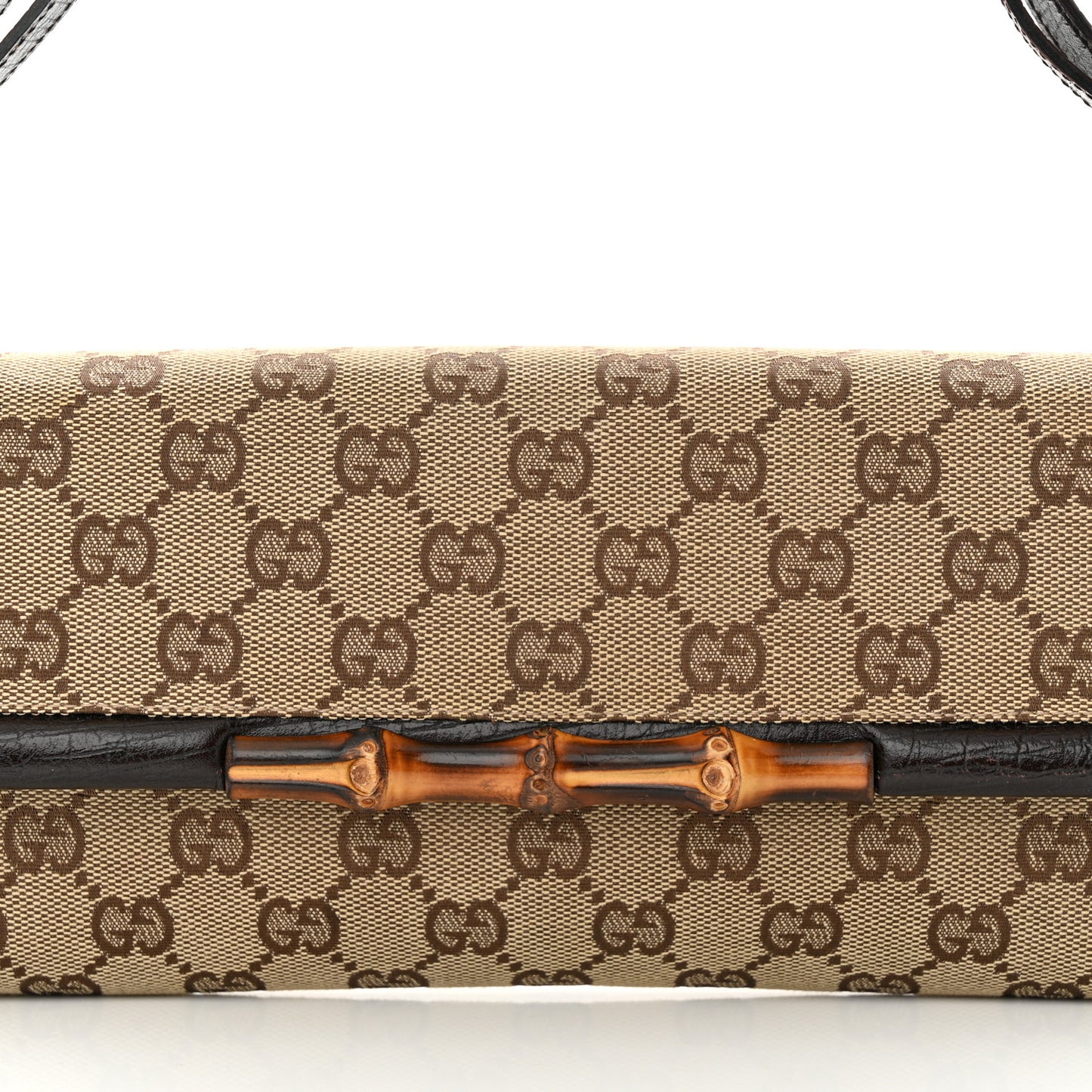 Monogram Bamboo Bar Clutch Dark Brown