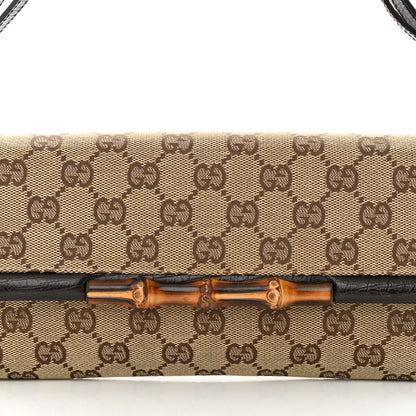 Gucci Monogram Bamboo Bar Clutch Dark Brown 7 of 9