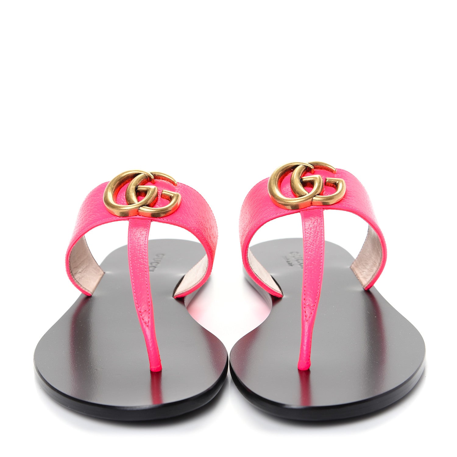 Gucci Calfskin GG Marmont Thong Sandals 36 Fuxia Fluo 2 of 10