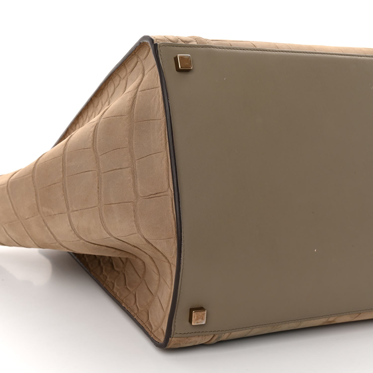 Celine Crocodile Embossed Nubuck Medium Phantom Luggage Beige 8 of 12
