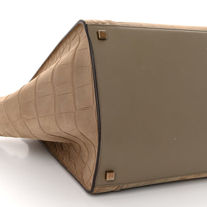Celine Crocodile Embossed Nubuck Medium Phantom Luggage Beige 8 of 12