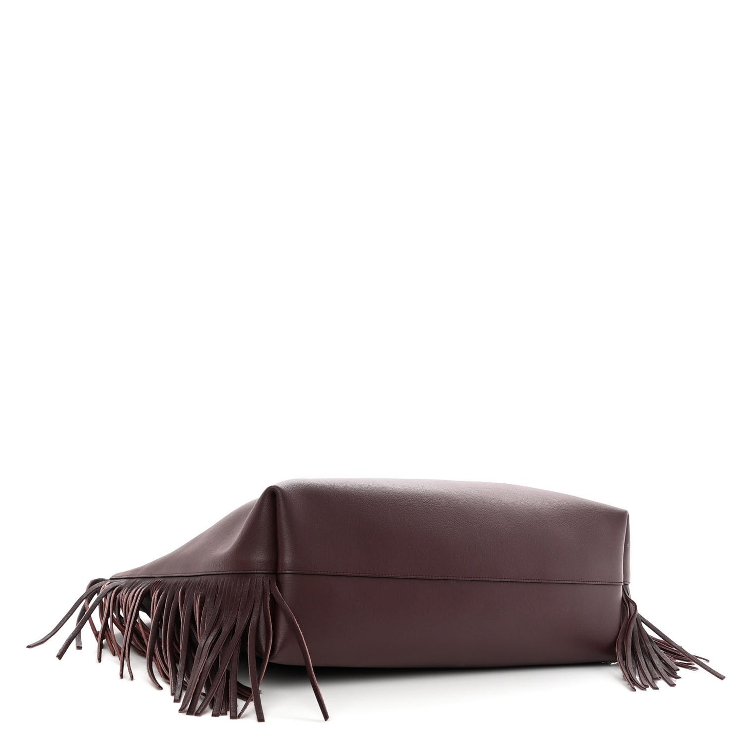 Calfskin Large Fringe Shopping Tote Amaranto