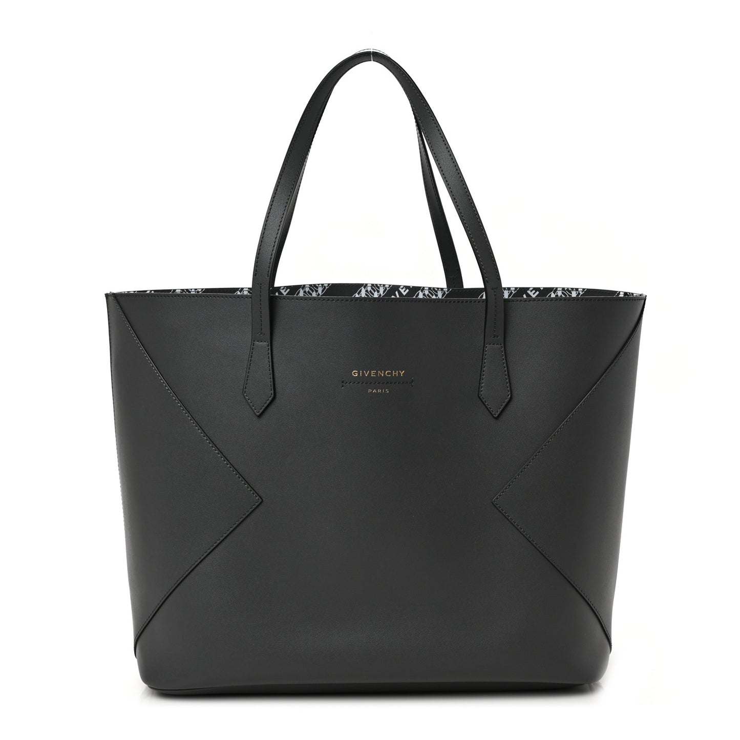 Smooth Calfskin Wing Shopper Tote Grey White