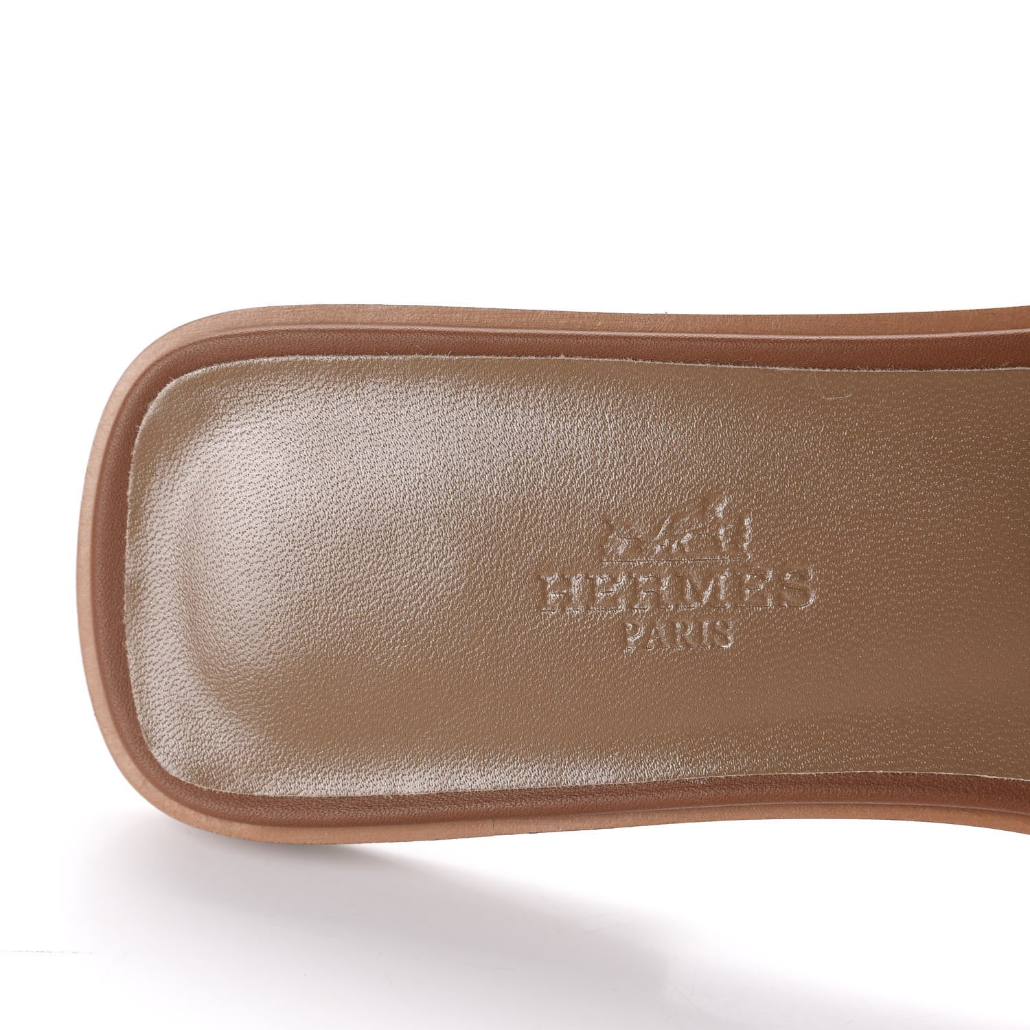 Hermes Box Calfskin Oran Sandals 37.5 Gold 7 of 10