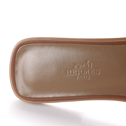 Hermes Box Calfskin Oran Sandals 37.5 Gold 7 of 10