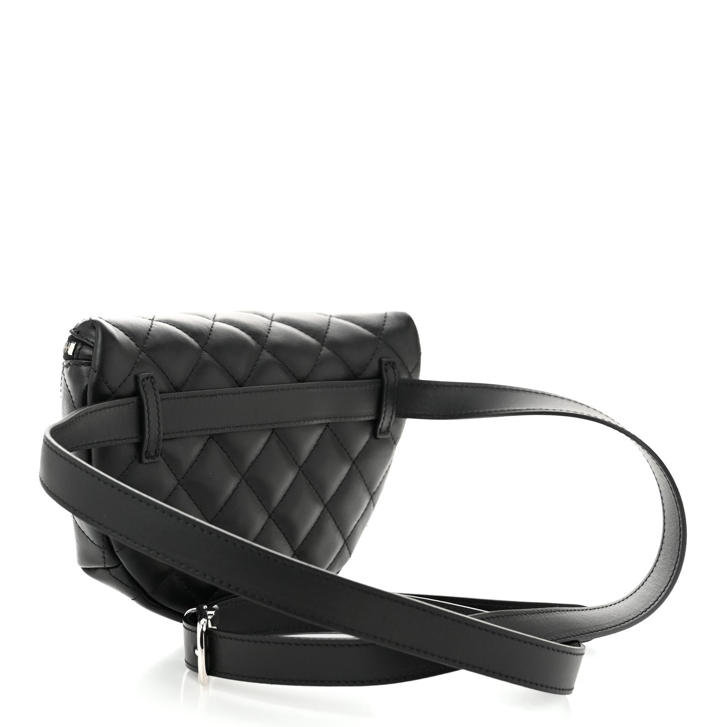 Calfskin Quilted Waist Belt Bag Black