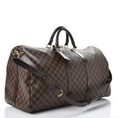 Louis Vuitton Damier Ebene Keepall Bandouliere 55 3 of 10
