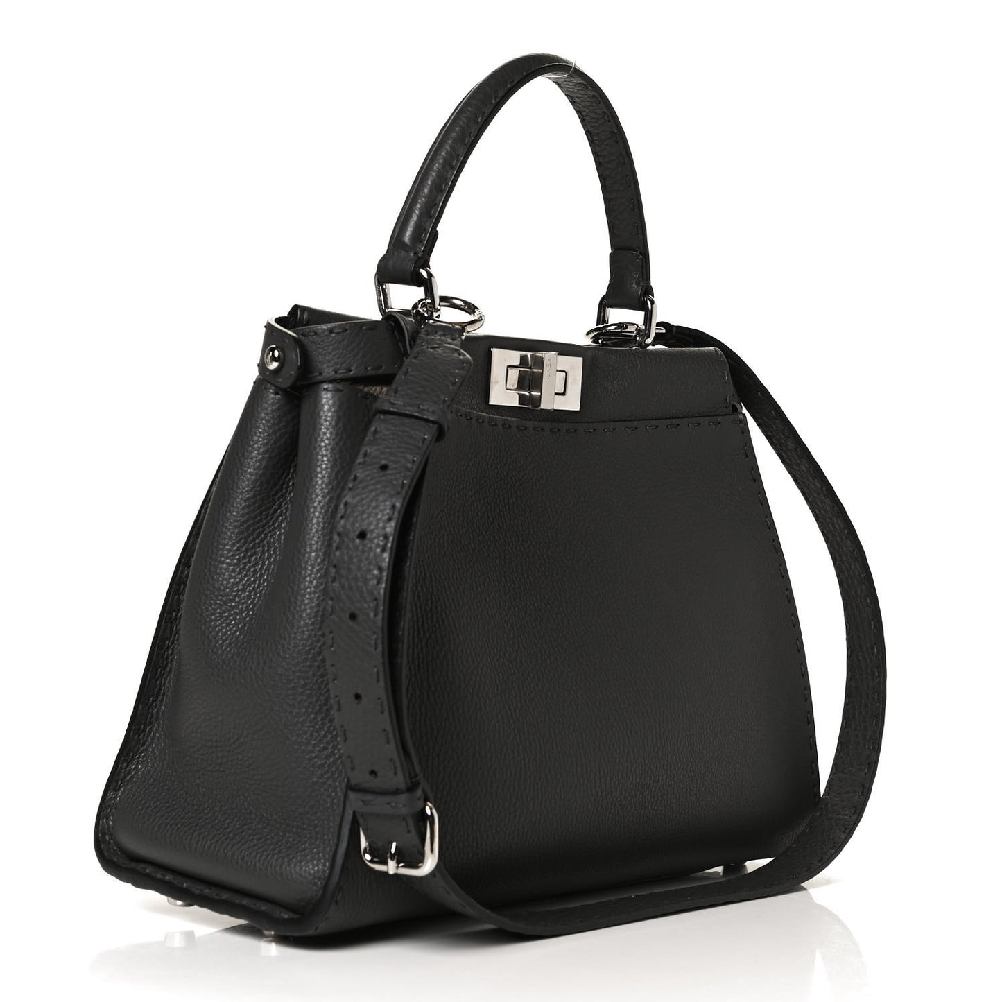 Cuoio Romano Selleria Bi-Color Medium Peekaboo Iconic Satchel Asfalto Latte