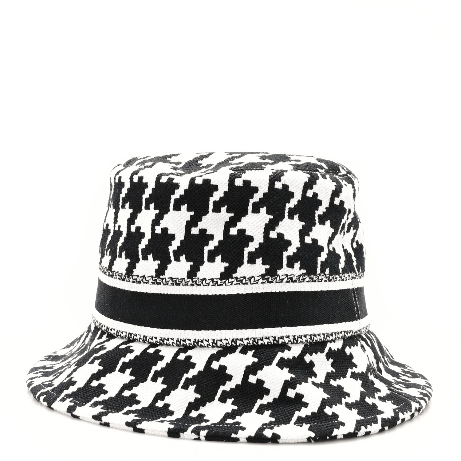 Christian Dior Pied De Poule Bucket Hat 57 Black White 4 of 7