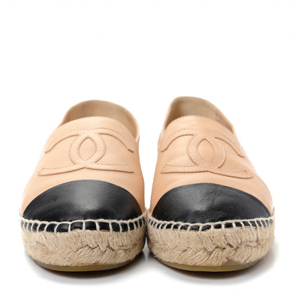 Chanel Lambskin CC Espadrilles 36 Beige Black 2 of 11