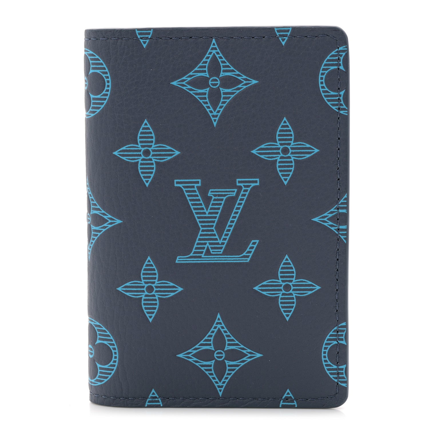 Louis Vuitton Calfskin Monogram Shadow Pocket Organizer Blue 1 of 7