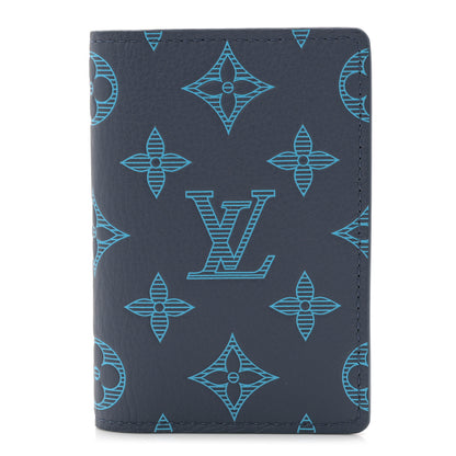 Louis Vuitton Calfskin Monogram Shadow Pocket Organizer Blue 1 of 7