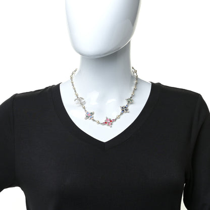 Chanel Pearl Crystal CC Necklace Light Gold Multicolor 2 of 6