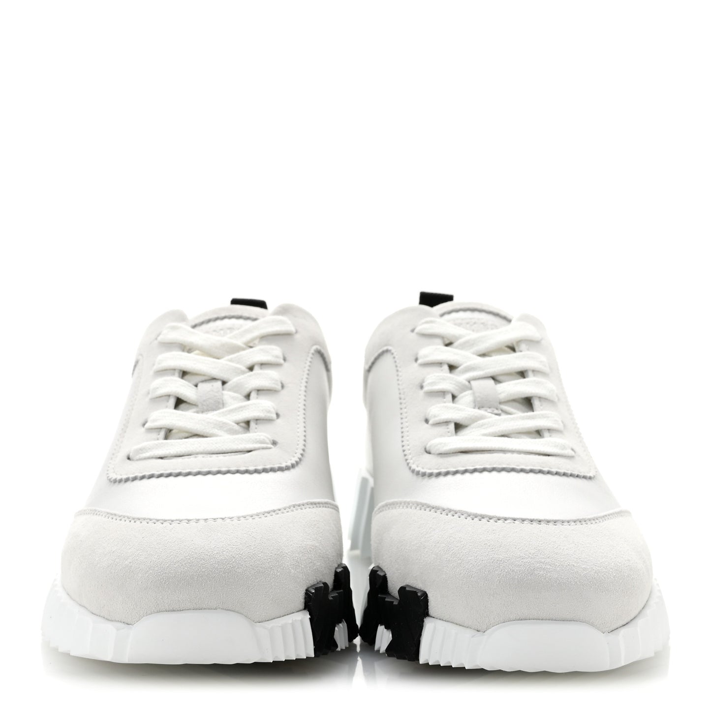 Calfskin Suede Goatskin Bouncing Sneakers 37 White